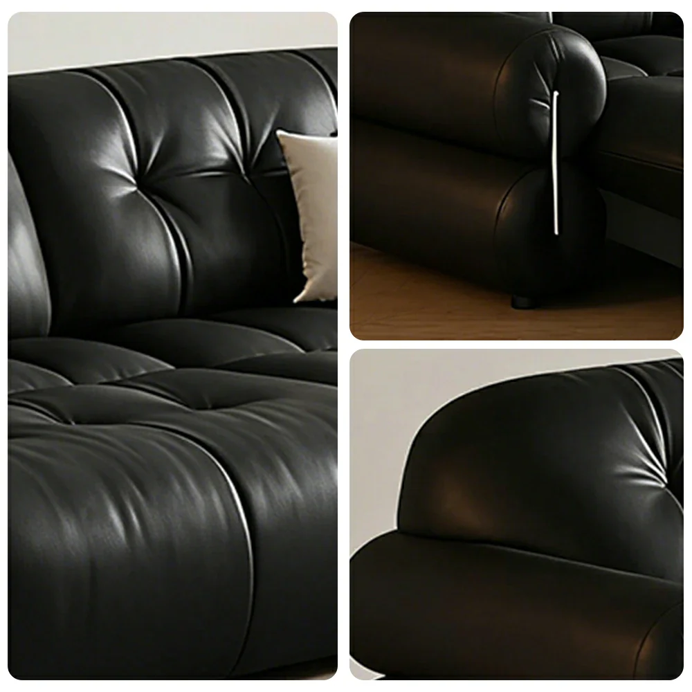 LUXORA 190/250cm 2-Seater Dual Electric Recliner Sofa Zero-Wall Design Multi-Mode Adjustable Backrest Ergonomic Comfort Top-Grain Leather - Black - Image 3
