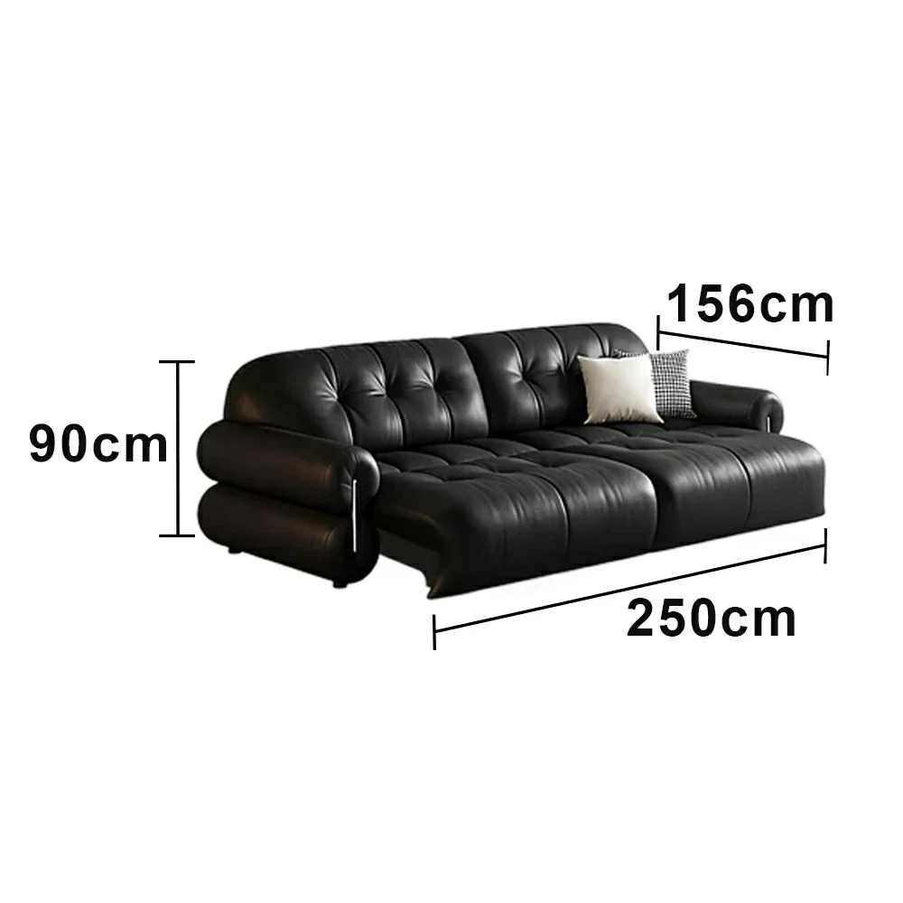 LUXORA 190/250cm 2-Seater Dual Electric Recliner Sofa Zero-Wall Design Multi-Mode Adjustable Backrest Ergonomic Comfort Top-Grain Leather - Black - Image 6
