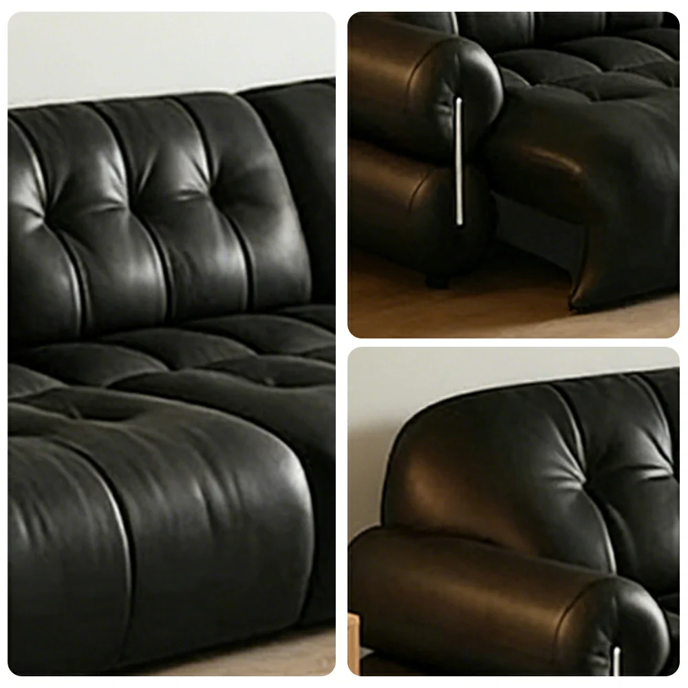 LUXORA 255/345cm 3-Seater Triple Electric Recliner Sofa Zero-Wall Design Multi-Mode Adjustable Backrest Ergonomic Comfort Top-Grain Leather - Black - Image 3