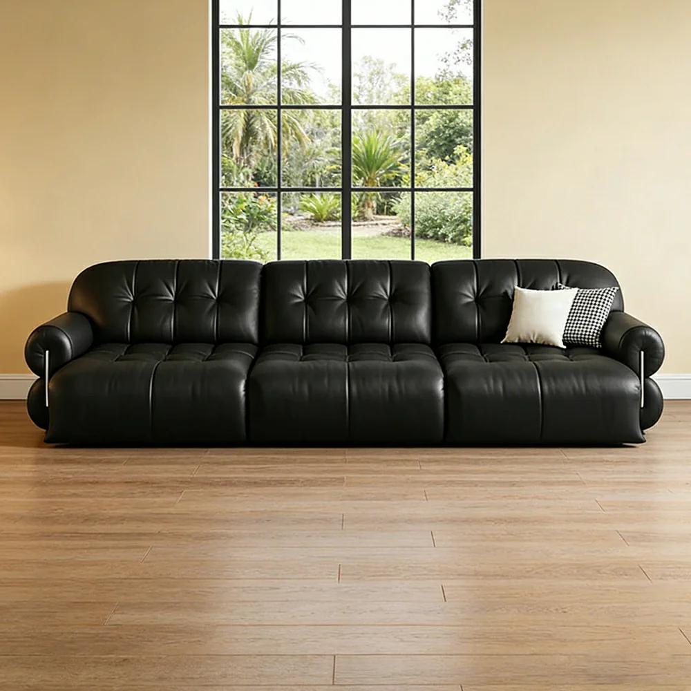LUXORA 255/345cm 3-Seater Triple Electric Recliner Sofa Zero-Wall Design Multi-Mode Adjustable Backrest Ergonomic Comfort Top-Grain Leather - Black - Image 4