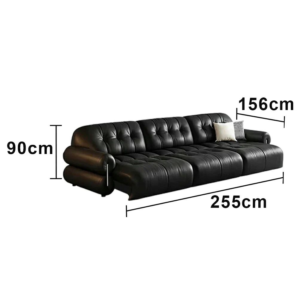 LUXORA 255/345cm 3-Seater Triple Electric Recliner Sofa Zero-Wall Design Multi-Mode Adjustable Backrest Ergonomic Comfort Top-Grain Leather - Black - Image 5