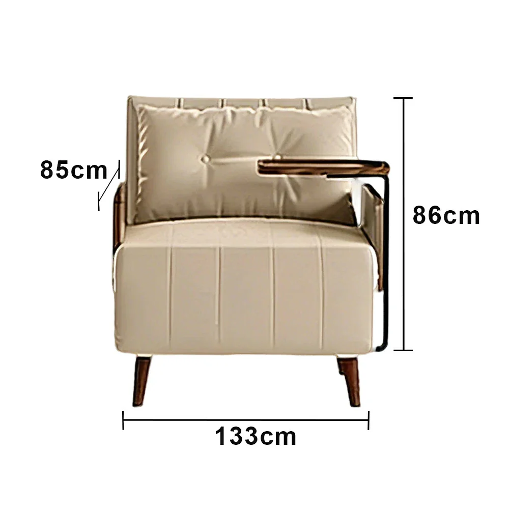 LUXORA Modern Cat-Scratch Fabric Armchair, Solid Walnut Wood Frame, Compact Single Sofa for Small Spaces - Khaki - Image 6