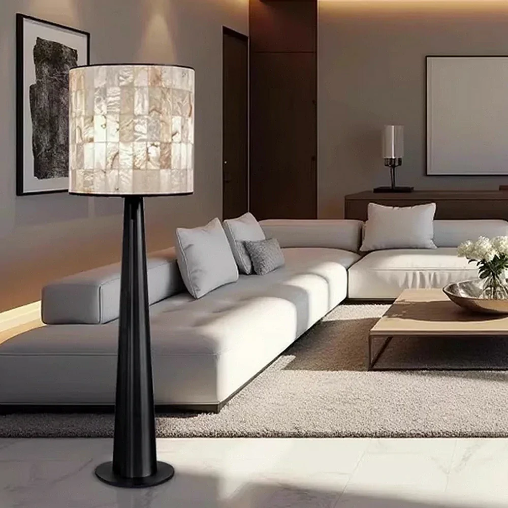 LUXORA Floor Lamp Soft Ambient Lighting Marble Shade Metal Body Weighted Base Artistic Design - Image 2