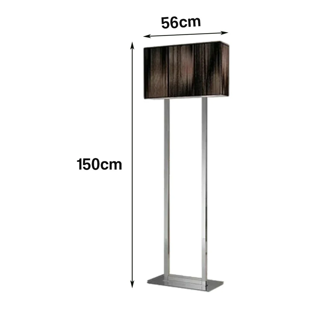 LUXORA Floor Lamp Soft Ambient Lighting Grey Shade Silver Base Metal Frame Hand-Crafted Wire Design - Image 5