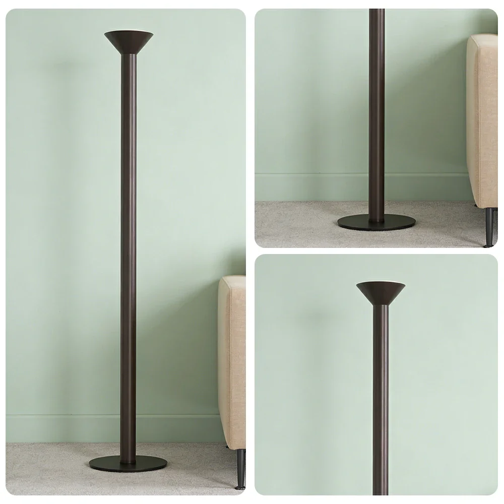 LUXORA Floor Lamp Soft Ambient Lighting Fabric Shade Metal Frame Stable Base Multi-Scene Use - Black - Image 3