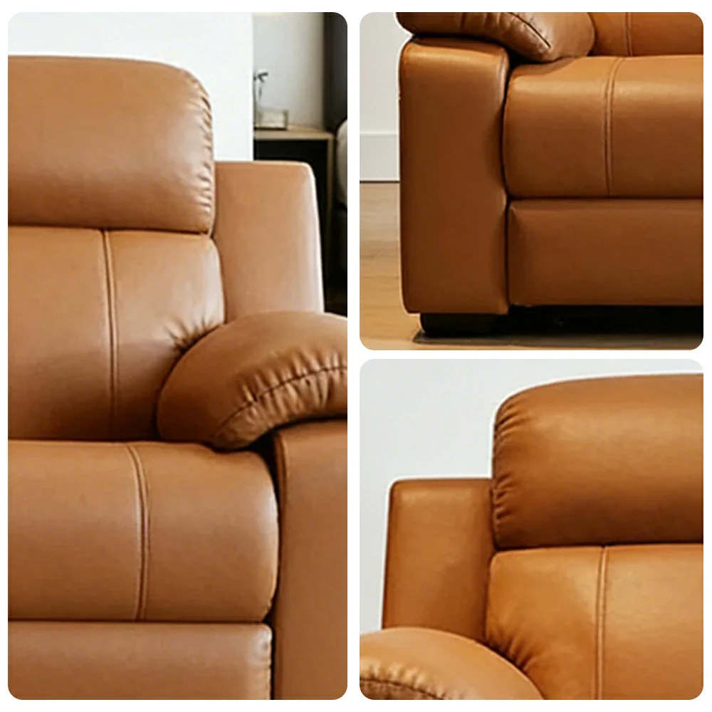 LUXORA 160/180cm 2-Seater Electric Recliner Sofa Wide-Angle Adjustment Premium Imported Leather 7D Fibre Comfort Support - Brown - Image 3