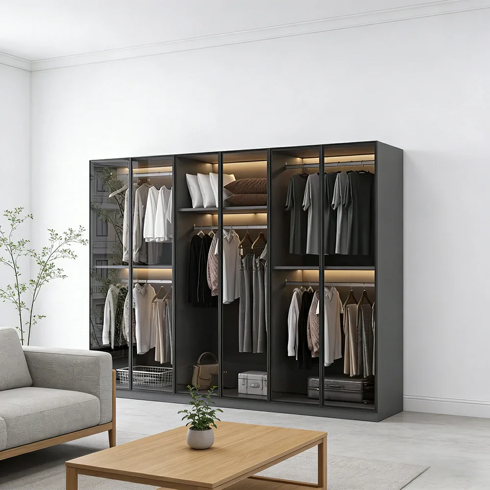 LUXORA 240cm Glass Display Cabinet - Organised Storage Solution with Tempered Glass & Aluminium Frame, Dust & Moisture-Resistant Base - Image 2