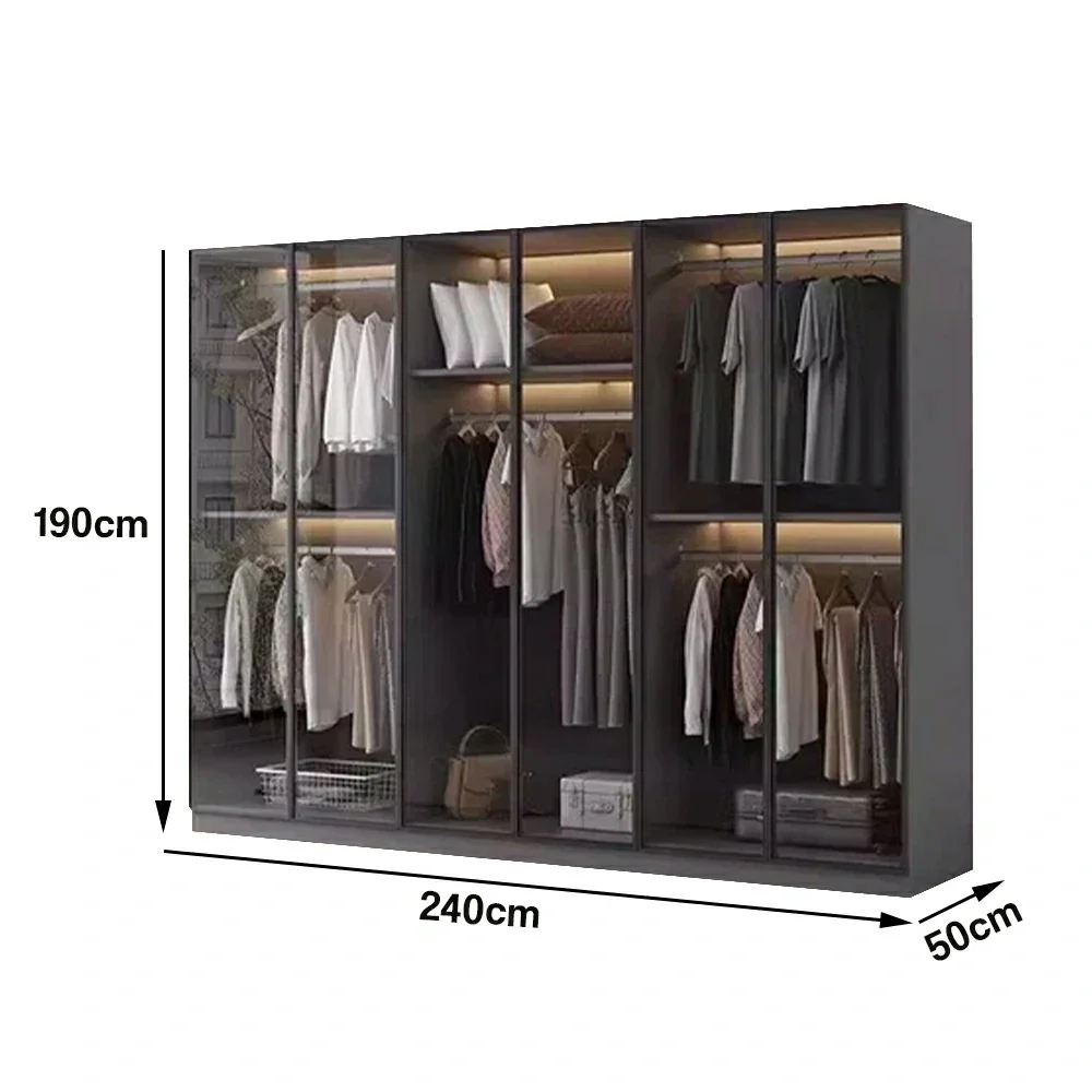 LUXORA 240cm Glass Display Cabinet - Organised Storage Solution with Tempered Glass & Aluminium Frame, Dust & Moisture-Resistant Base - Image 5