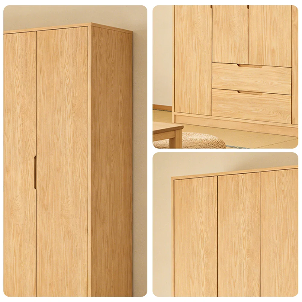 LUXORA 180/200cm Modern Wardrobe Cabinet - Flush Inset Door Design, Solid Timber Construction, Soft-Close Hinges & Quiet Drawers - Wood - Image 3