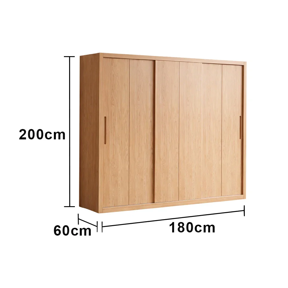 LUXORA 180/200cm Sliding Door Wardrobe - Soft-Close Glide System, North American Pine Construction, Space-Saving Bedroom Storage - Wood - Image 5