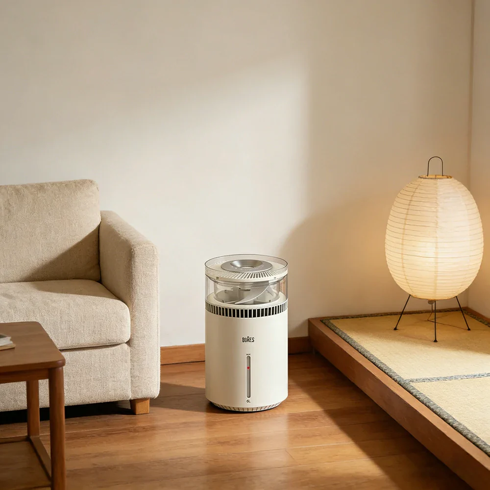 NEVORA Pure Mist-Free Humidifier - Sterilising Design, Healthy Air Moisture, Quiet Operation for Sensitive Users - White - Image 2