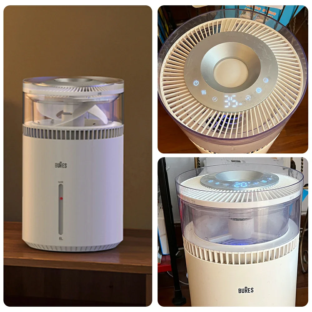 NEVORA Pure Mist-Free Humidifier - Sterilising Design, Healthy Air Moisture, Quiet Operation for Sensitive Users - White - Image 3