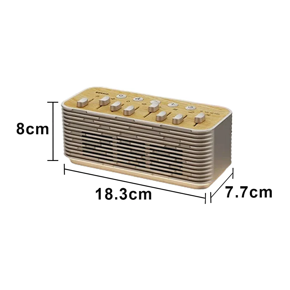 NEVORA White Noise Bluetooth Speaker Dual Speakers Rhythm Lighting Sleep and Meditation Design - Coffee - Image 5