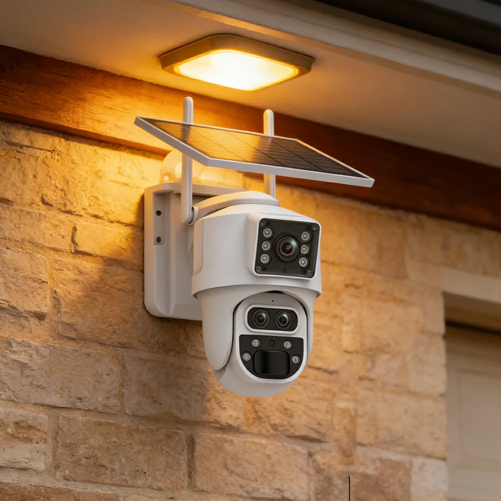 NEVORA Triple Lens Outdoor Security Camera 15x Zoom Solar Powered with Human Tracking and Night Vision - Image 4