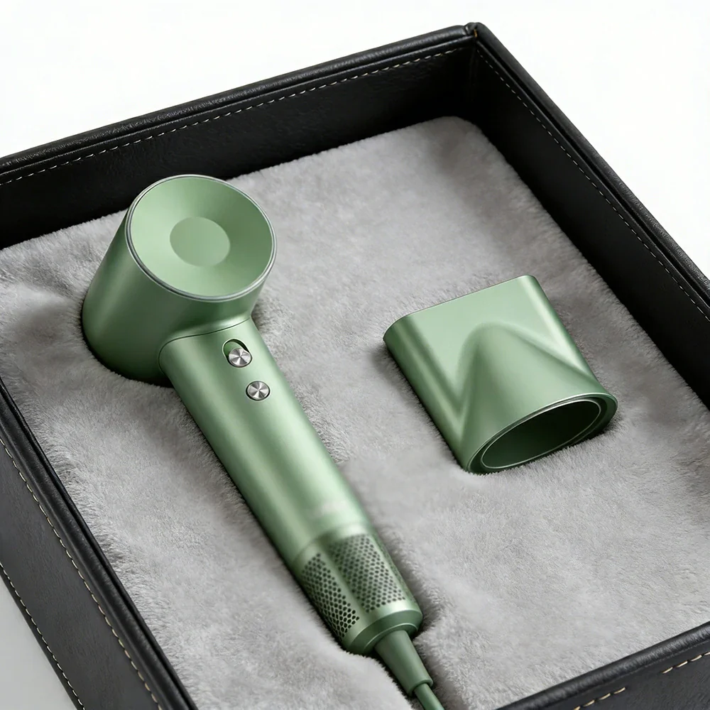 NEVORA High-Speed Hair Dryer - 110,000RPM Powerful Airflow, Nylon Fibreglass Body, Negative Ion Care, Magnetic Nozzle - Green - Image 4