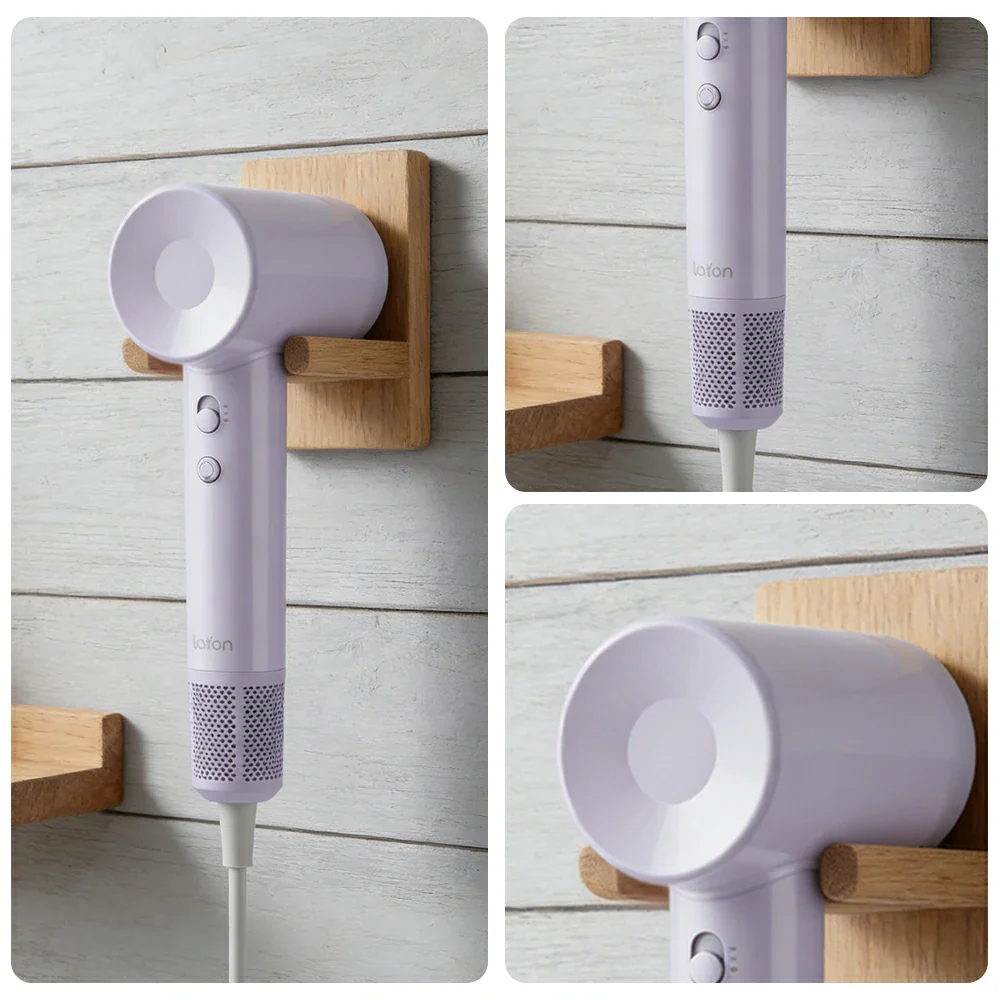 NEVORA High-Speed Hair Dryer - 100,000RPM Powerful Airflow, High-Gloss Finish, Negative Ion Care, Child Safe Mode - Purple - Image 3