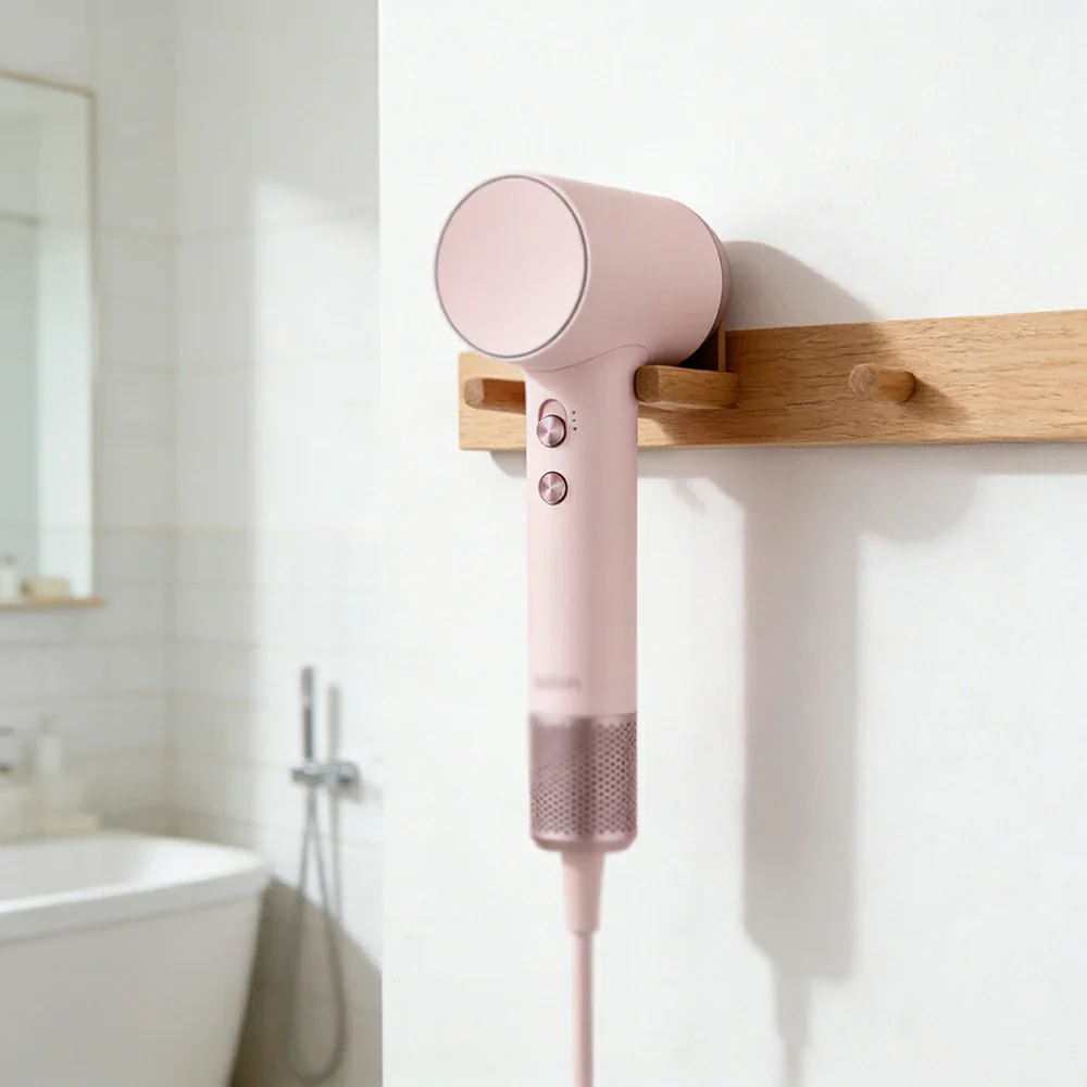 NEVORA High-Speed Hair Dryer - 110,000RPM Powerful Airflow, Soft-Touch Coating, 200M Negative Ions, Child Safe Mode - Pink - Image 2