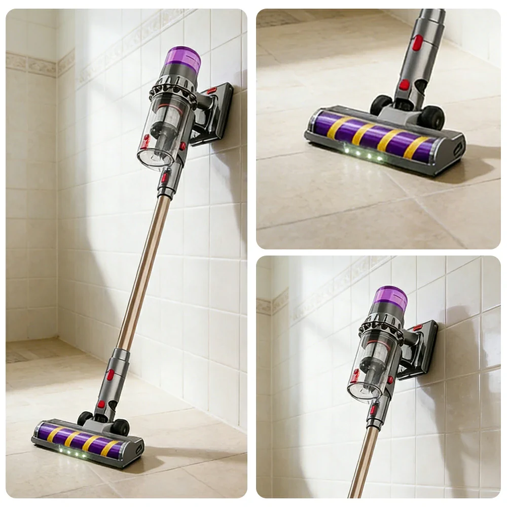 NEVORA Cordless Vacuum Cleaner with Green Light Dust Detection 45000Pa Suction Vacuum and Mop Anti Tangle Roller - Silver - Image 3