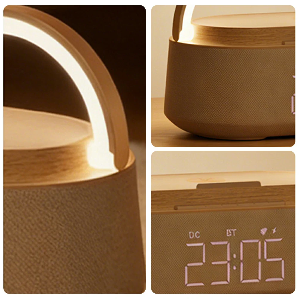 NEVORA Portable Bluetooth Speaker Wireless Charger Touch Dimming with Carry Handle - Image 3