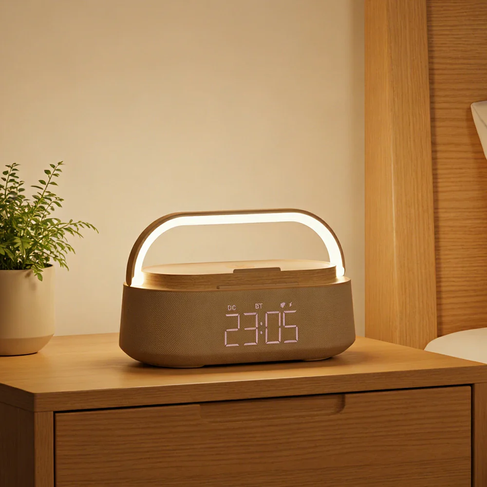NEVORA Portable Bluetooth Speaker Wireless Charger Touch Dimming with Carry Handle - Image 4