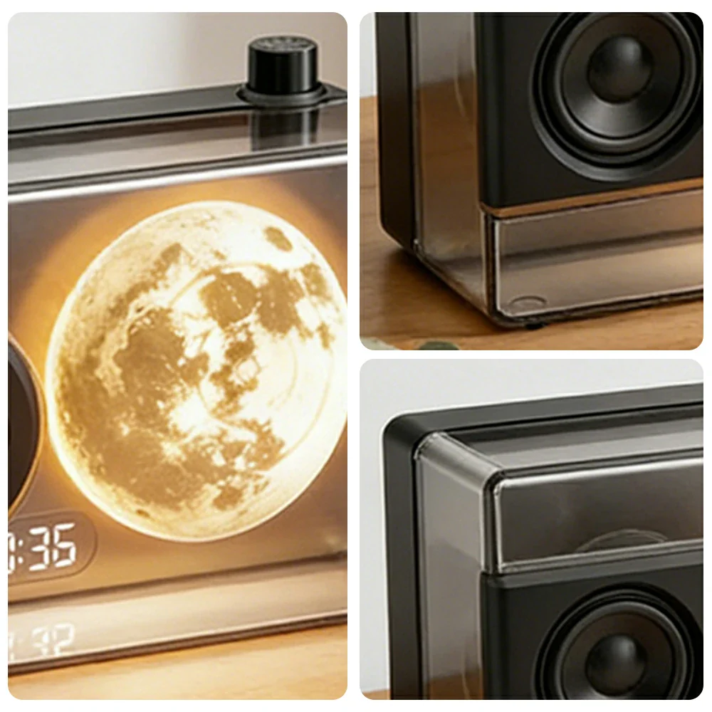 NEVORA Bluetooth Speaker Music Alarm Dual Speaker 3600mAh Battery Compact Design - Black - Image 3