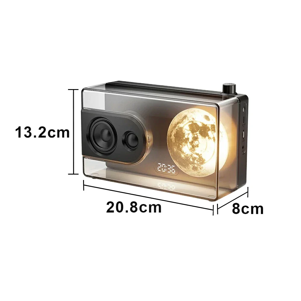 NEVORA Bluetooth Speaker Music Alarm Dual Speaker 3600mAh Battery Compact Design - Black - Image 5