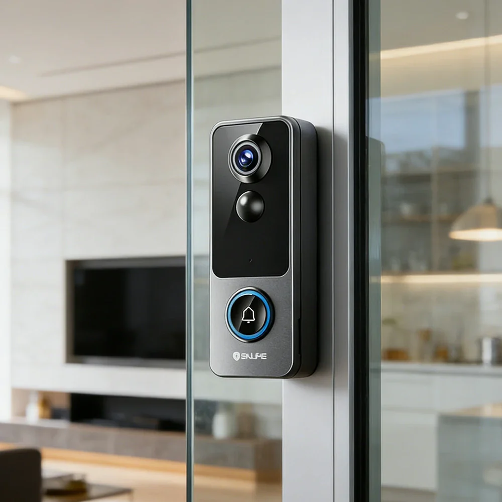 NEVORA Smart Video Doorbell Camera Wireless Battery Powered with Two Way Talk Ultra Wide View - Black - Image 2