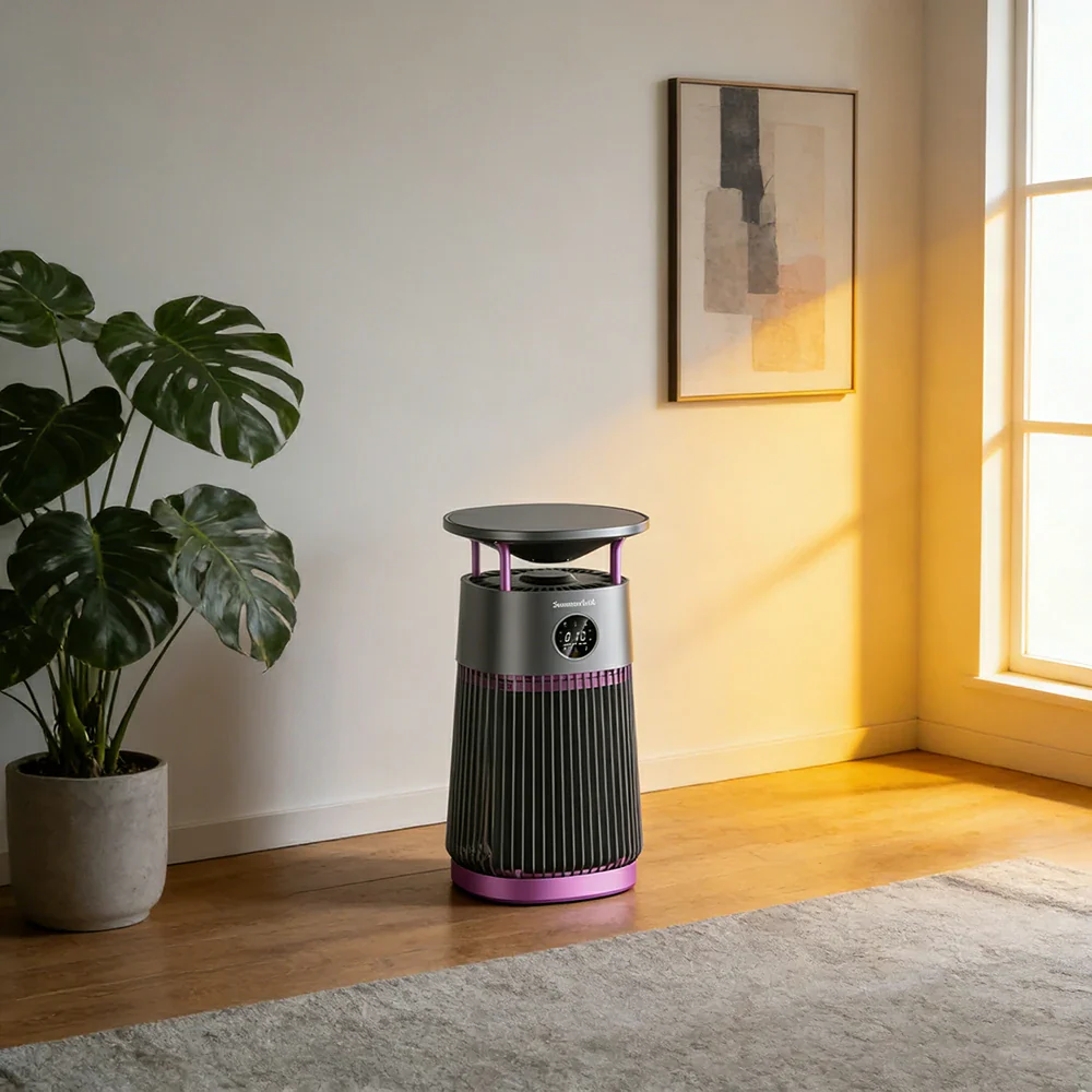 NEVORA Smart Pet Air Purifier with Heated Cat Bed - HEPA Filtration, Odour Control, Quiet Operation, All-in-One Design - Purple - Image 4