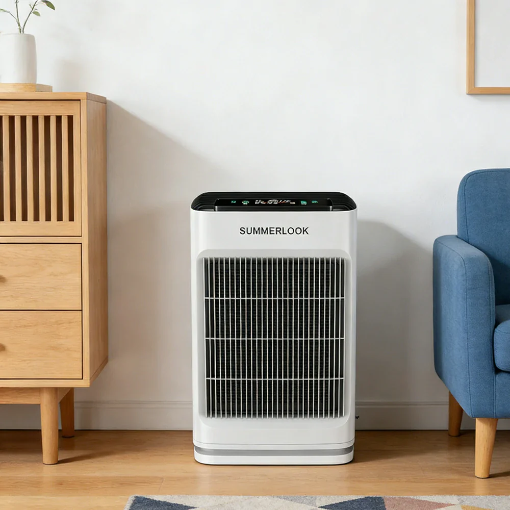 NEVORA Automatic Pet Hair Air Purifier - AI Strong Suction, H13 HEPA Filtration, Allergy Relief, Quiet Operation - White - Image 2