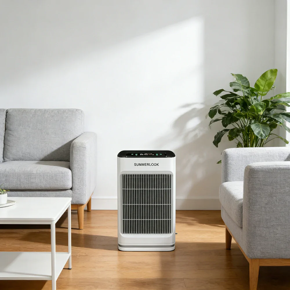 NEVORA Automatic Pet Hair Air Purifier - AI Strong Suction, H13 HEPA Filtration, Allergy Relief, Quiet Operation - White - Image 4