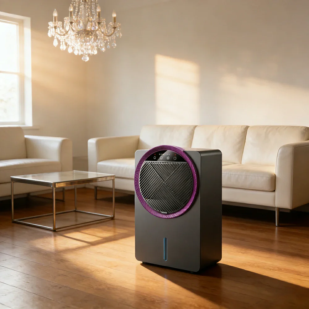 NEVORA Whole Home Dehumidifier - One Hundred Square Metres Coverage, Smart Humidity Control, Low Noise, Anti-Mould & Bacteria - Purple - Image 2