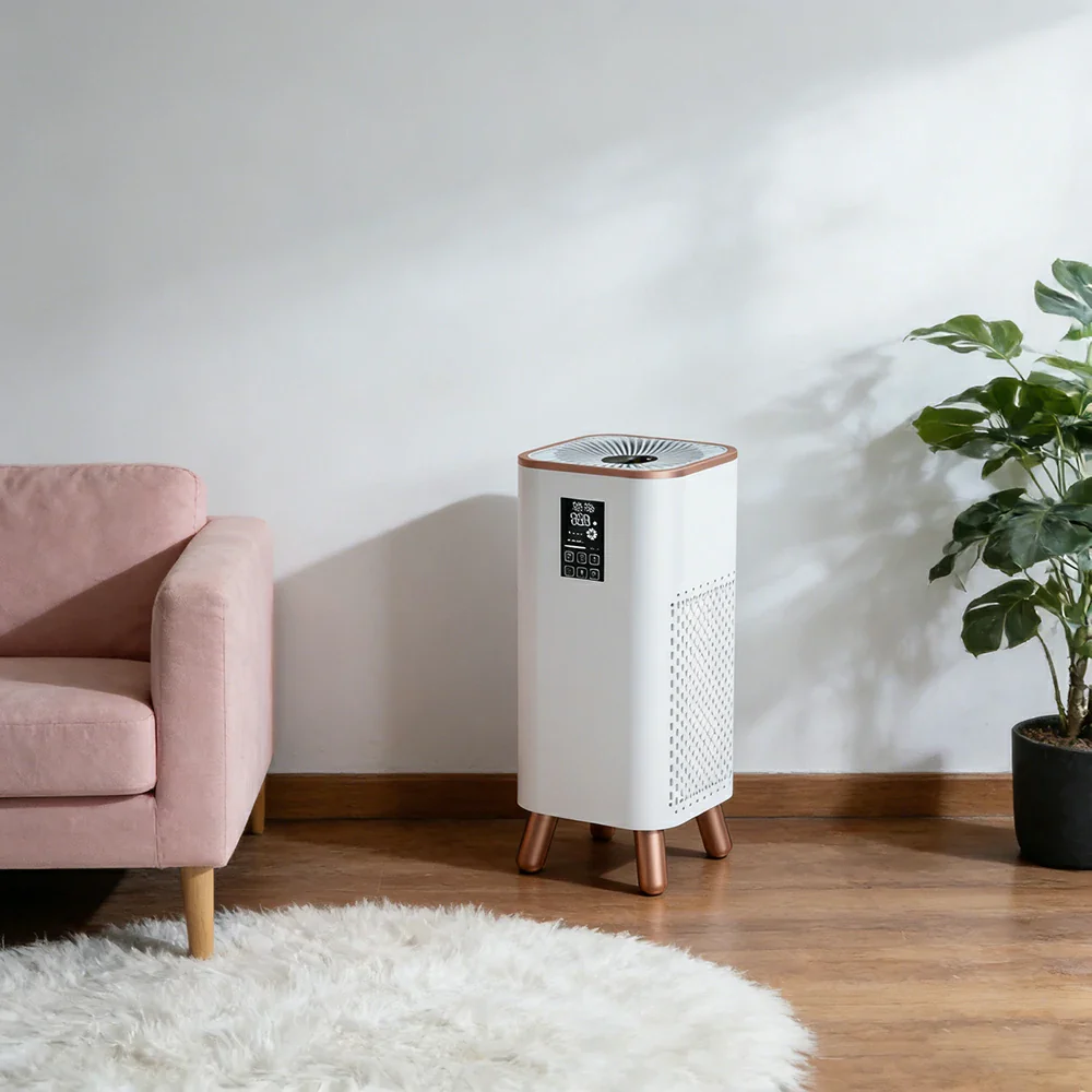 NEVORA Formaldehyde Removal Air Purifier - UV Sterilisation, HEPA Filtration, Allergy Relief, Family Safe Design - Gold - Image 2