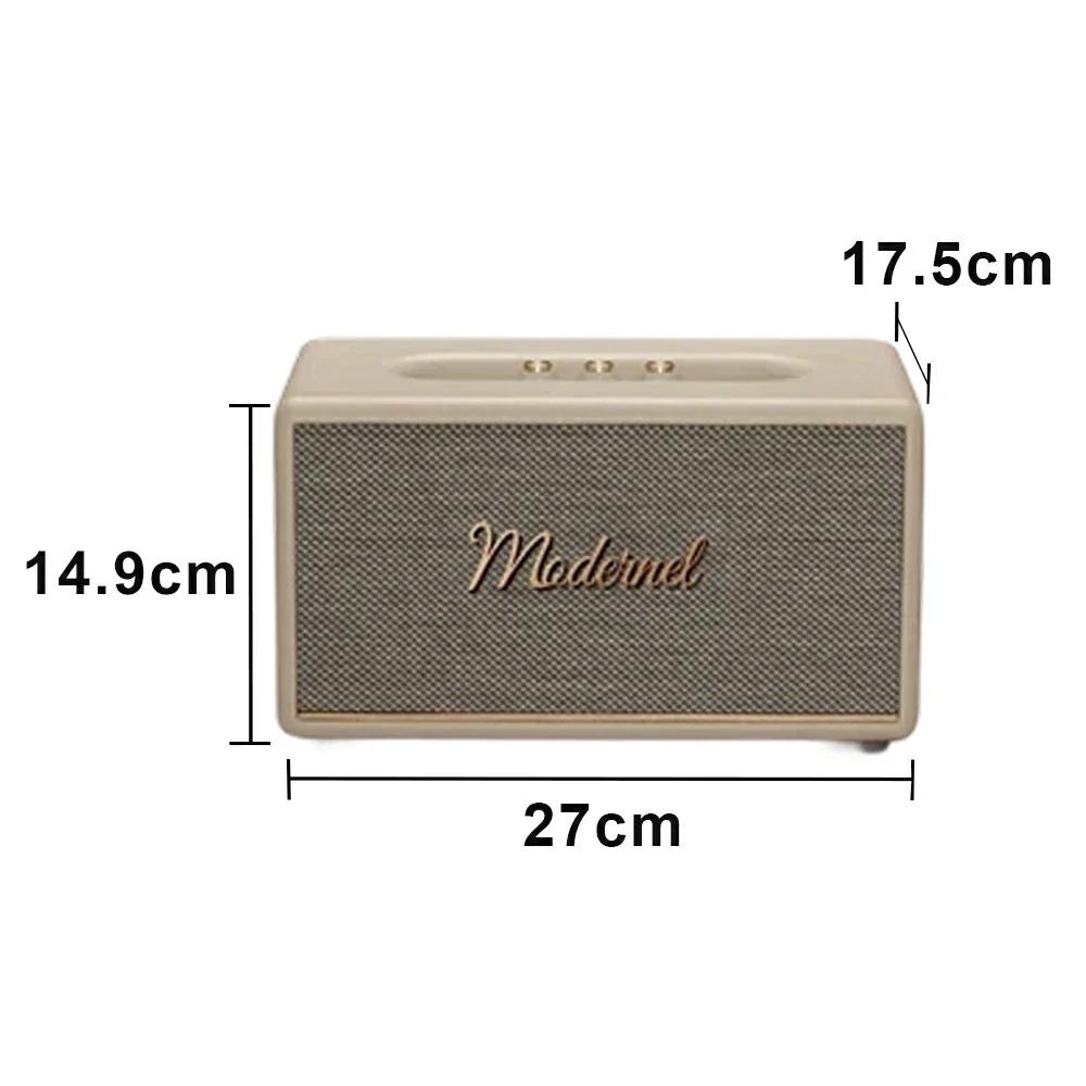 NEVORA Retro Bluetooth Speaker 60W Powerful Sound Dolby Surround Deep Bass Classic Knob Design - White - Image 5