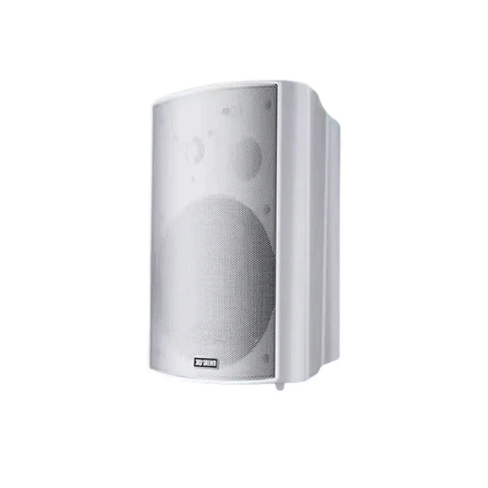 NEVORA Wireless Wall Mounted Speaker Long Range Signal Microphone Input ABS Commercial Design - White