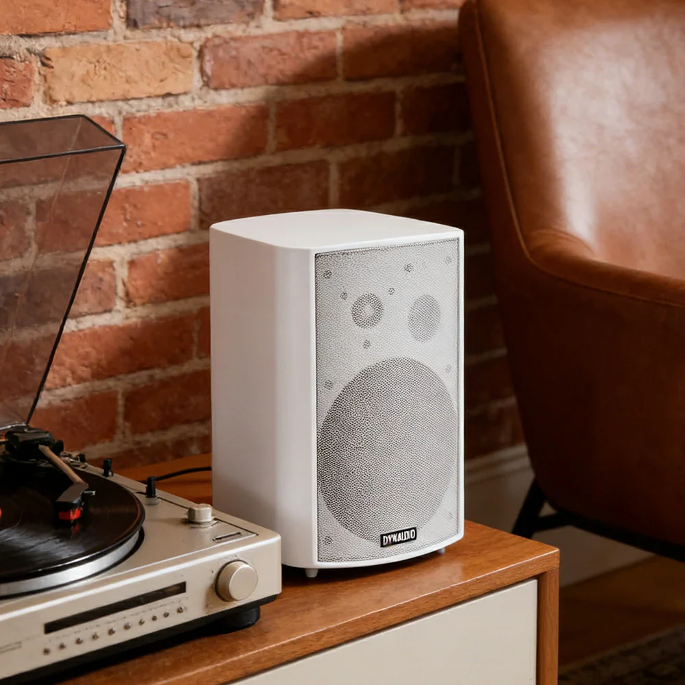 NEVORA Wireless Wall Mounted Speaker Long Range Signal Microphone Input ABS Commercial Design - White - Image 4