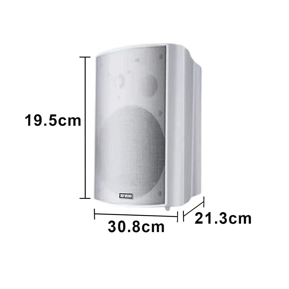 NEVORA Wireless Wall Mounted Speaker Long Range Signal Microphone Input ABS Commercial Design - White - Image 5