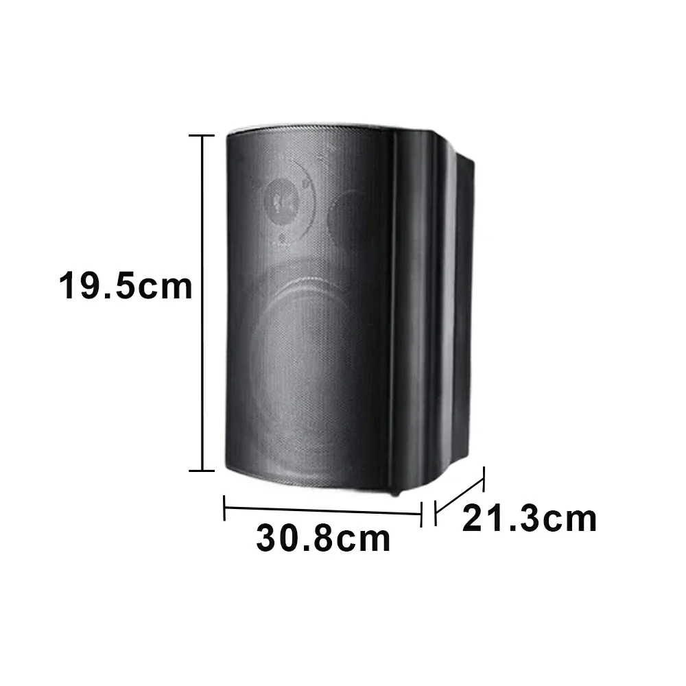 NEVORA Wireless Wall Mounted Speaker Long Range Signal Microphone Input ABS Commercial Design - Black - Image 5