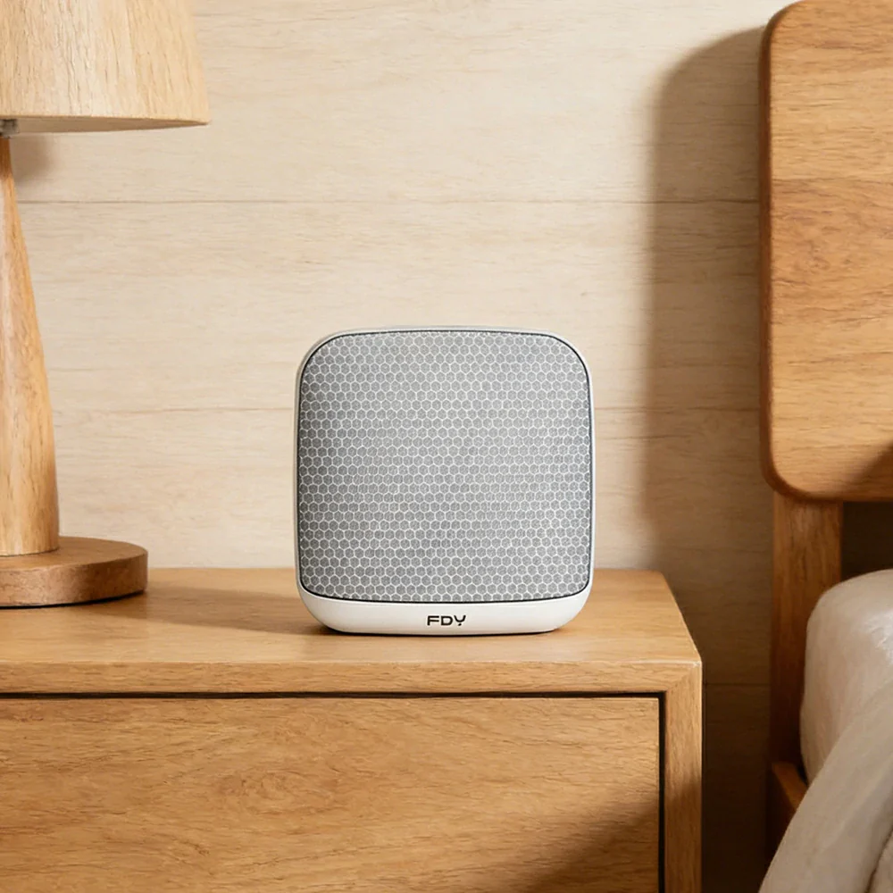 NEVORA Wall Mounted Bluetooth Speaker Ultra Slim Design with LED Ambient Light Metal Grille Wide Area Sound - White - Image 2