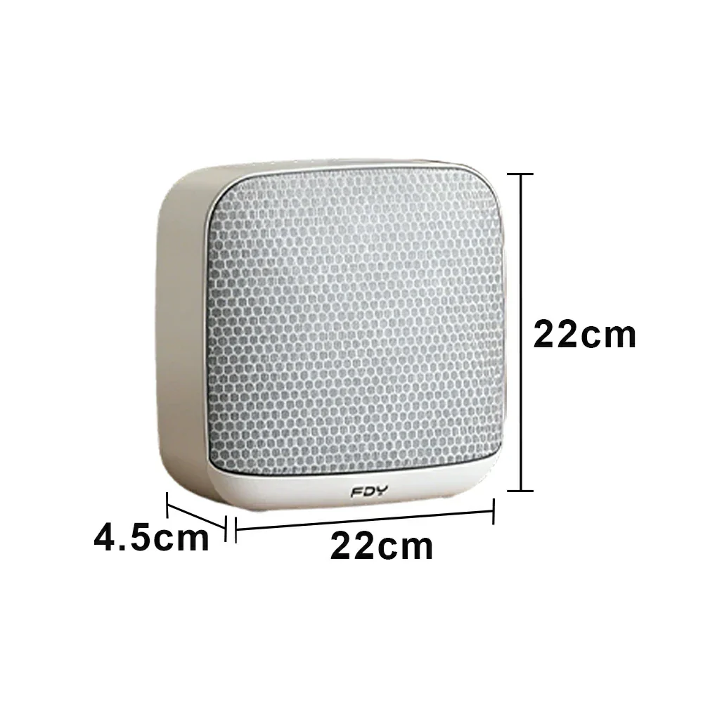 NEVORA Wall Mounted Bluetooth Speaker Ultra Slim Design with LED Ambient Light Metal Grille Wide Area Sound - White - Image 5