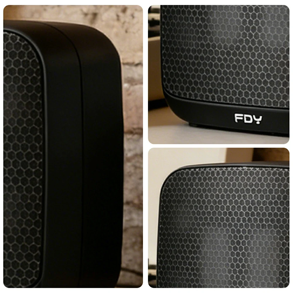 NEVORA Wall Mounted Bluetooth Speaker Ultra Slim Design with LED Ambient Light Metal Grille Wide Area Sound - Black - Image 3