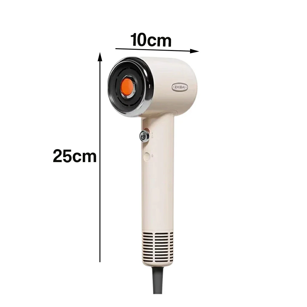 NEVORA High-Speed Hair Dryer - 110,000RPM Fast Drying, Dual Ion Technology, Ultra-Quiet 56dB, Family & Pet Friendly - White - Image 5