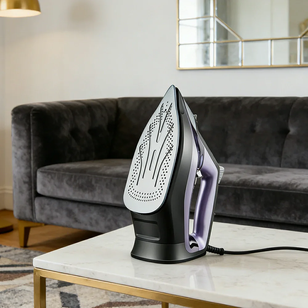 NEVORA Iron 2200W Triple-Layer Soleplate with Self-Cleaning 350ml Water Tank and Adjustable Steam - Image 2