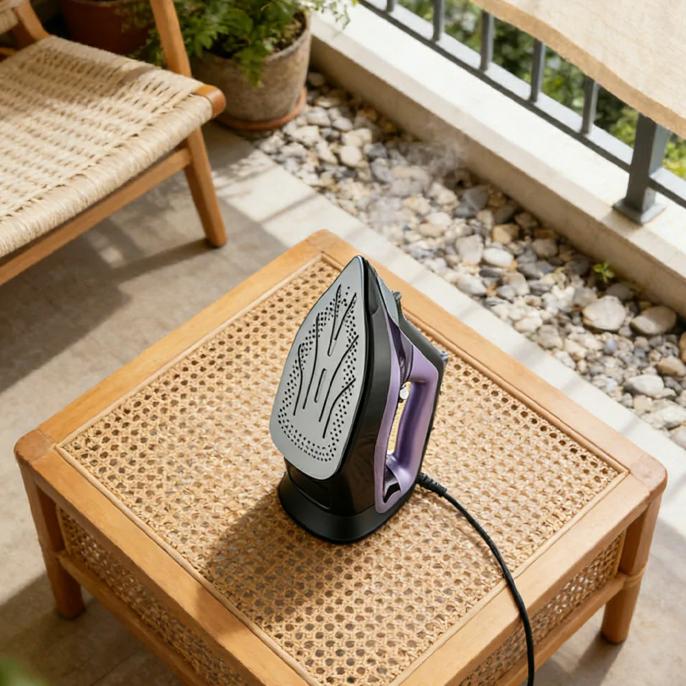 NEVORA Iron 2200W Triple-Layer Soleplate with Self-Cleaning 350ml Water Tank and Adjustable Steam - Image 4