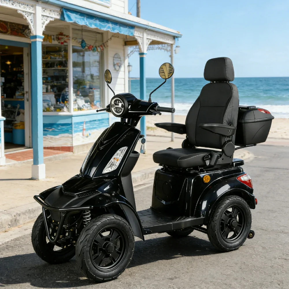 ROLLUX F2A 1000W 4 Wheels Mobility Scooter 300KG Weight Capacity - Black - Image 2