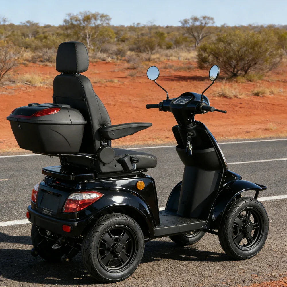 ROLLUX F2A 1000W 4 Wheels Mobility Scooter 300KG Weight Capacity - Black - Image 4