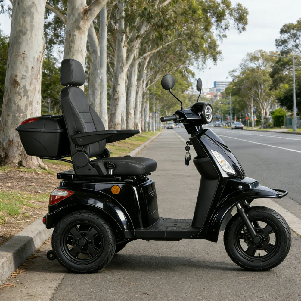 ROLLUX F2A 1000W 4 Wheels Mobility Scooter 300KG Weight Capacity - Black - Image 5