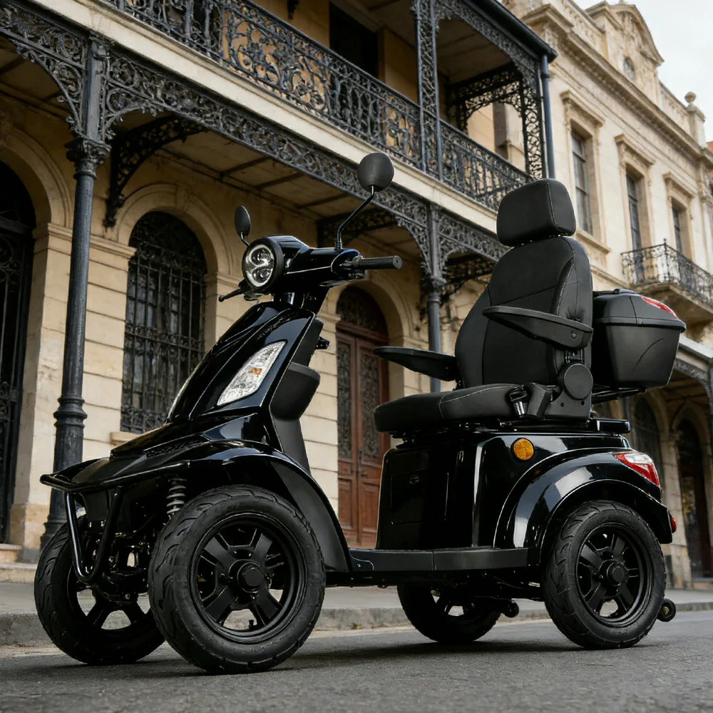 ROLLUX F2A 1000W 4 Wheels Mobility Scooter 300KG Weight Capacity - Black - Image 6