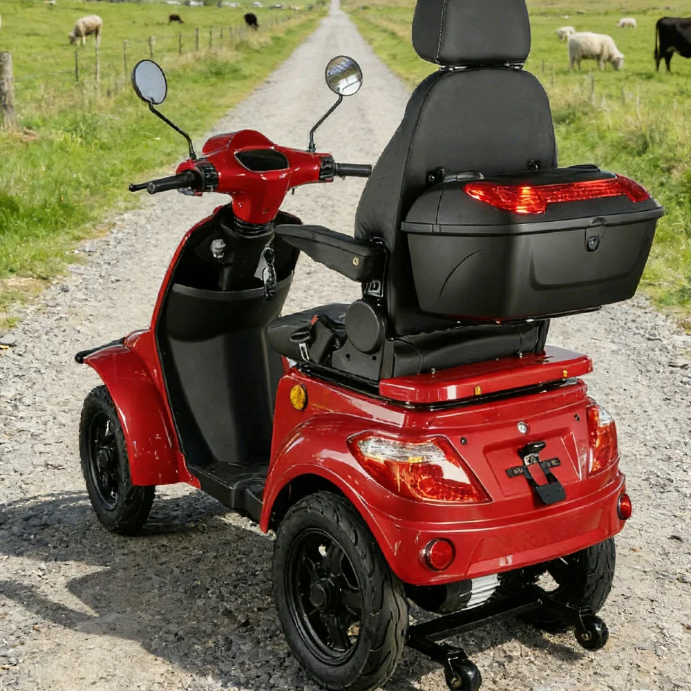 ROLLUX F2A 1000W 4 Wheels Mobility Scooter 300KG Weight Capacity - Red - Image 5