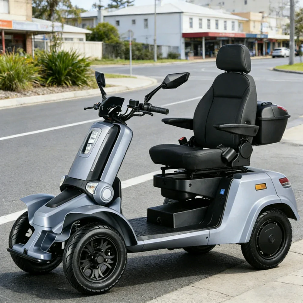 ROLLUX E4 1000W 4 Wheels Mobility Scooter 300KG Weight Capacity - Blue - Image 2