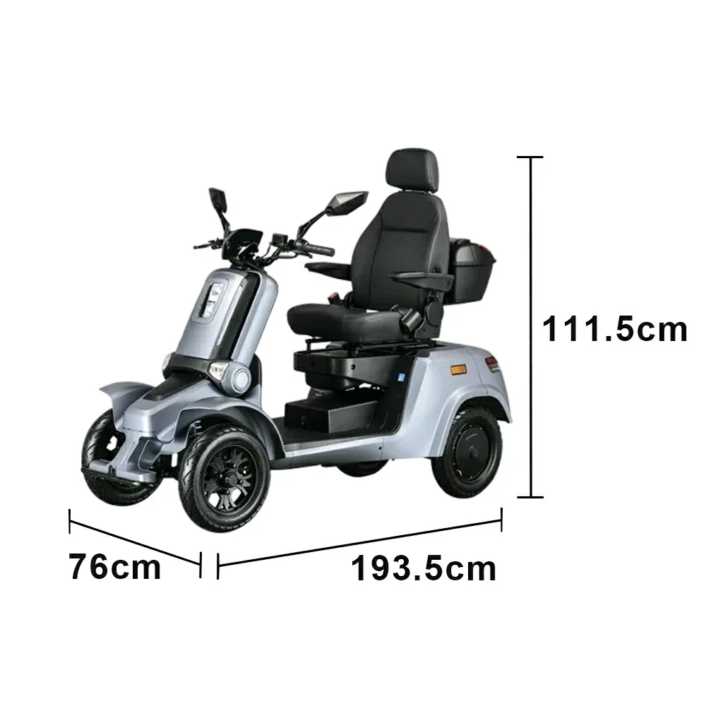 ROLLUX E4 1000W 4 Wheels Mobility Scooter 300KG Weight Capacity - Blue - Image 6